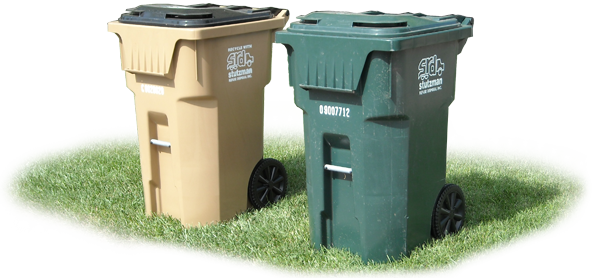 Residential garbage bins.